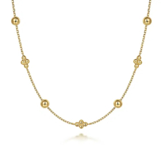 Gabriel & Co. 14k Yellow Gold Bujukan Bead Station Necklace 1