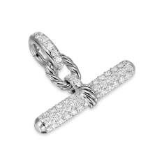 David Yurman DY Madison Toggle Pendant in Sterling Silver with Diamonds, 20mm 1