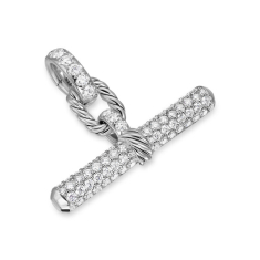 David Yurman DY Madison Toggle Pendant in Sterling Silver with Diamonds, 29mm 1