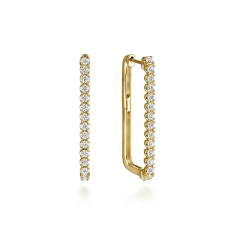 Gabriel & Co. 14k Yellow Gold 3/4ctw Diamond Classic Paperclip Hoop Earrings 1