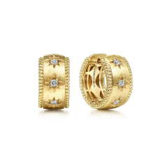 Gabriel & Co. 14k Yellow Gold Bujukan 1/6ctw Diamond Huggie Earrings 1