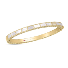 Roberto Coin Mosaic Mother-of-Pearl and 1/20ctw Diamond 18k Yellow Gold Bangle Bracelet 1