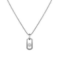 Messika So Move 1/4ctw Diamond Men's Natural Titanium Pendant Necklace 1
