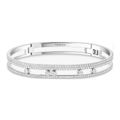 Messika Romane 1 3/4ctw Diamond Pave 18k White Gold Bangle Bracelet 1
