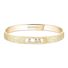 Messika Mova Noa Cisele 1/6ctw Diamond 18k Yellow Gold Bangle Bracelet 1
