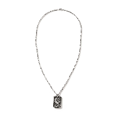 John Hardy Naga Sterling Silver Dog Tag Pendant Necklace 1