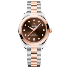 OMEGA Seamaster Aqua Terra Brown Diamond Dial Two-Tone Sedna™ Gold on Stainless Steel Watch 30mm - 22020302063001 1