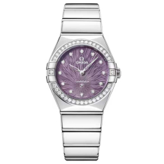 OMEGA Constellation Quartz Diamond Purple Dial Stainless Steel Watch 28mm - O13115286060001 1