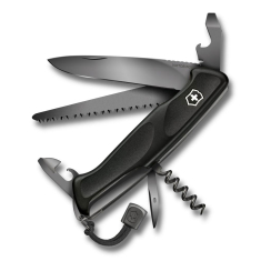 Victorinox Swiss Army Ranger 55 Grip Onyx Black Pocket Knife in Monochrome Black 1