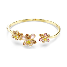 Swarovski Idyllia Multicolored Crystal Flower Bangle Bracelet, Gold-Tone Plated 1
