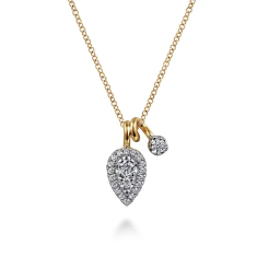 Gabriel & Co. 14k Yellow and White Gold 1/3ctw Diamond Double Pendant Necklace 1
