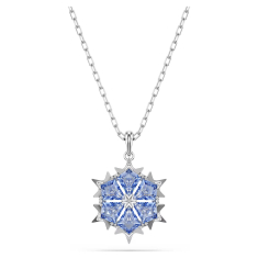 Swarovski Magic Blue Zirconia Snowflake Pendant Necklace, Rhodium-Plated 1