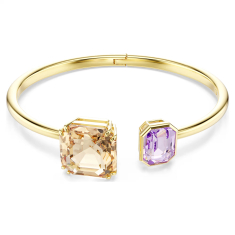 Swarovski Millenia Octagon Caramel and Purple Crystal Bangle Bracelet, Gold-Tone Plated 1