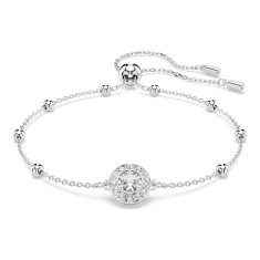 Swarovski Una Angelic Round White Crystal Adjustable Bracelet, Rhodium-Plated 1