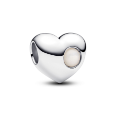 Pandora Engravable White Stone Heart Charm 1