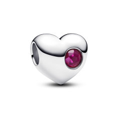 Pandora Engravable True Red Stone Heart Charm 1