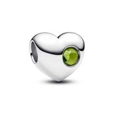 Pandora Engravable Spring Green Stone Heart Charm 1