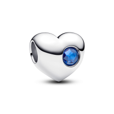 Pandora Engravable Blue Stone Heart Charm 1