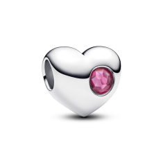 Pandora Engravable Pink Stone Heart Charm 1
