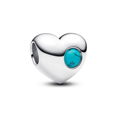 Pandora Engravable Turquoise Blue Stone Heart Charm 1
