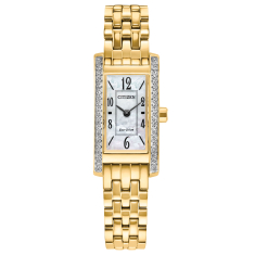 Citizen Eco-Drive Petite Palidoro Crystal Mother-of-Pearl Dial Gold-Tone Watch 28mm - EG7112-59D 1