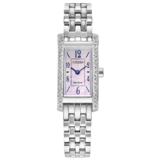 Citizen Eco-Drive Petite Palidoro Crystal Pink Mother-of-Pearl Dial Stainless Steel Watch 28mm - EG7110-54Y 1