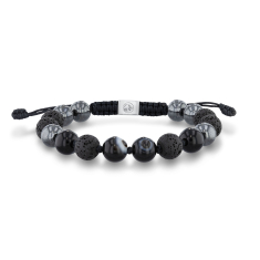 Jurassic World Black Agate, Hematite, and Lava Rock Beaded Bracelet 1