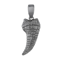 Jurassic World Black Gunmetal-Plated Sterling Silver Dinosaur Tooth Pendant 1