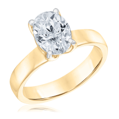 2 3/4ctw ECONIC Star Oval Lab Grown Diamond 14k Yellow Gold Engagement Ring 1