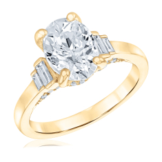 3 3/4ctw ECONIC Star Oval Lab Grown Diamond 14k Yellow Gold Engagement Ring 1