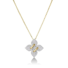 Roberto Coin Love in Verona 1/2ctw Diamond 18k Yellow Gold Medium Flower Pendant Necklace 1