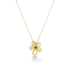 Roberto Coin Jasmine Green Tourmaline 18k Yellow Gold Flower Necklace 1