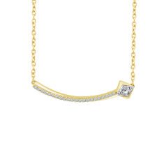 ASTERLY by REEDS ECONIC 3/8ctw Lozenge Shape Step-Cut Lab Grown Diamond Gold Vermeil Bar Necklace 1