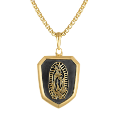 Bulova Icon Our Lady of Guadalupe Two-Tone Shield Pendant Necklace 1