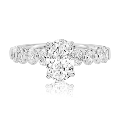 2 1/3ctw Oval Diamond 18k White Gold Engagement Ring 1