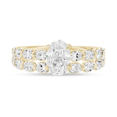 2 1/2ctw Oval Diamond 18k Yellow Gold Engagement and Wedding Ring Bridal Set 1