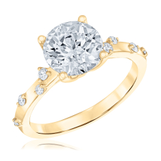2 3/8ctw ECONIC Star Round Lab Grown Diamond 14k Yellow Gold Scattered Engagement Ring  1