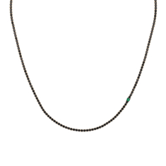 Wicked Elphaba Black Spinel and Created Emerald Gold Vermeil Tennis Necklace 1