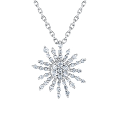 Wicked Glinda 1/5ctw Diamond Sterling Silver Starburst Pendant Necklace 1