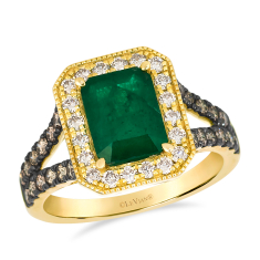 Le Vian® Costa Smeralda Emeralds™ 7/8ctw Chocolate Diamonds® and Nude Diamonds™ 14k Honey Gold™ Ring 1