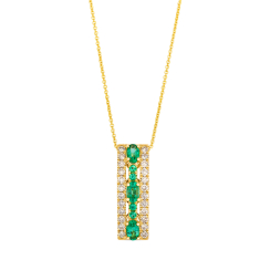 Le Vian® Costa Smeralda Emeralds™ 1/2ctw Nude Diamonds™ 14k Honey Gold™ Pendant Necklace 1