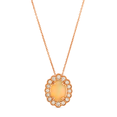 Le Vian® Neopolitan Opal™ 3/8ctw Nude Diamonds™ 14k Strawberry Gold® Pendant Necklace 1