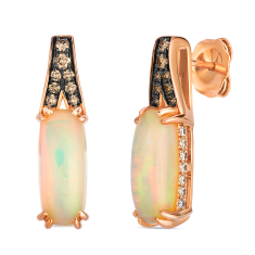 Le Vian® Neopolitan Opal™ 1/3ctw Nude Diamonds™ and Chocolate Diamonds® 14k Strawberry Gold® Earrings 1