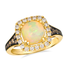 Le Vian® Neopolitan Opal™ 5/8ctw Chocolate Diamonds® and Nude Diamonds™ 14k Honey Gold® Halo Ring 1
