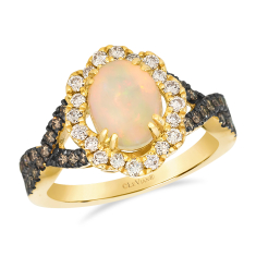 Le Vian® Neopolitan Opal™ 5/8ctw Chocolate Diamonds® and Nude Diamonds™ 14k Honey Gold® Halo Ring 1