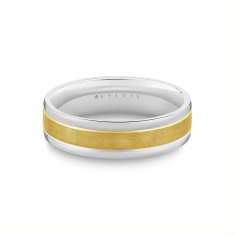 Men's Sylvie 14k Two-Tone 6mm Heritage Brushed Band - Luis 1