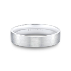 Men's Sylvie 14k White Gold 5mm Heritage Brushed Band - David 1