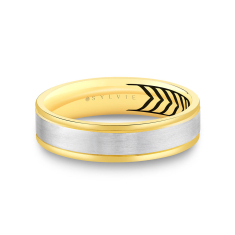 Men's Sylvie 14k Two-Tone 5.5mm Shell Apex Brushed Band - Julian 1