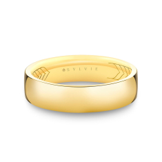 Men's Sylvie 14k Yellow Gold 5.5mm Shell Apex Polished Band - Tate 1