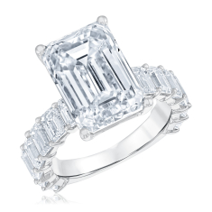 11 1/2ctw Emerald Lab Grown Diamond 14k White Gold Engagement Ring 1